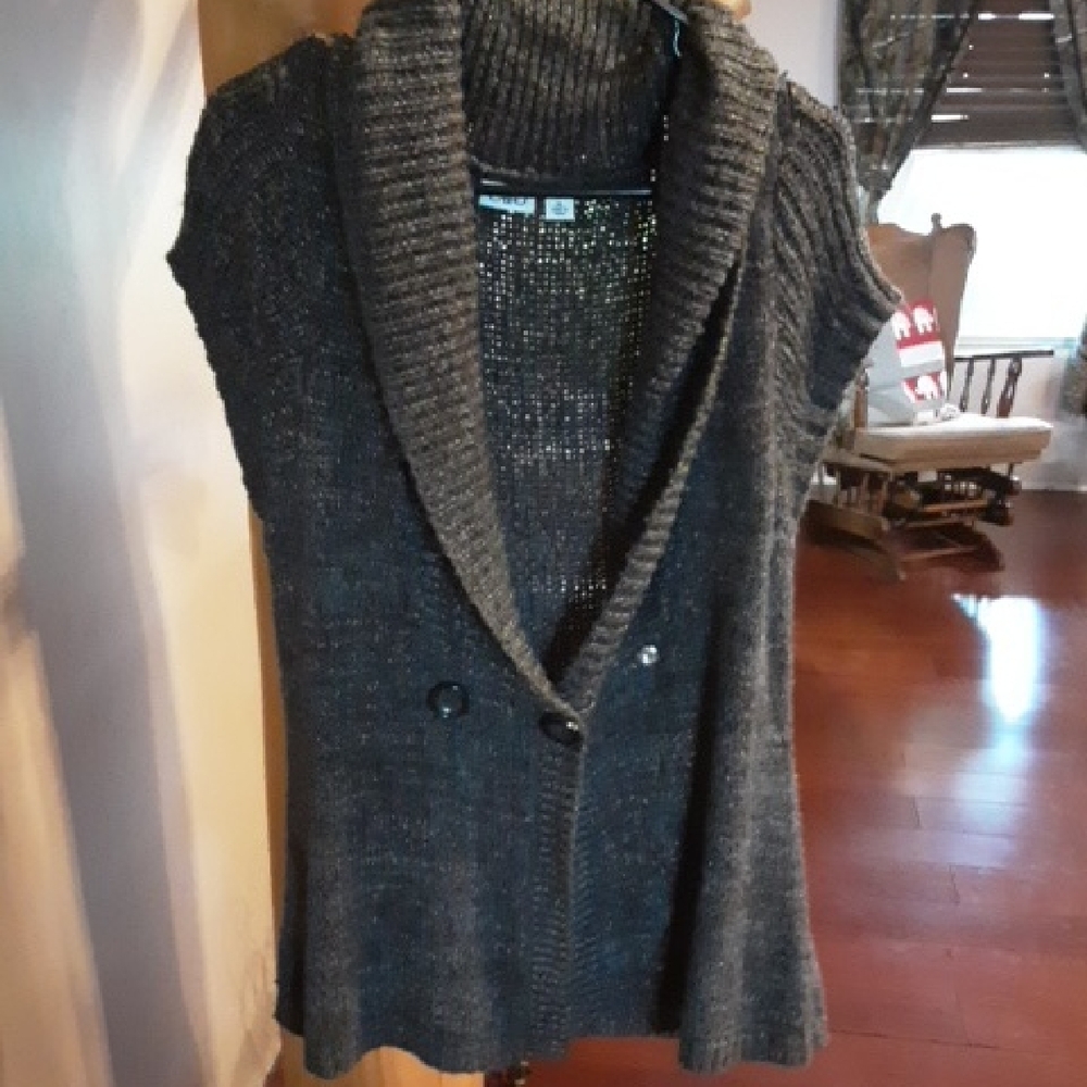Cato Brown Sleeveless Knit Cardigan